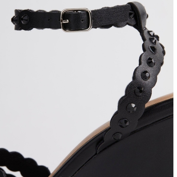 Torrid Embellished Black Strappy Wedge Heel Sandals - Picture 5 of 6